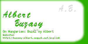 albert buzasy business card